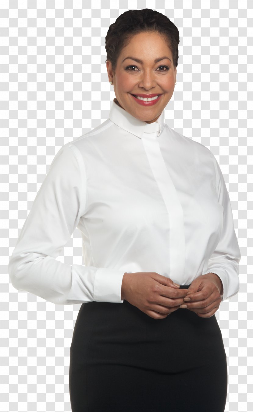 Robe Sleeve Blouse T-shirt - Abdomen - White-collar Women Transparent PNG