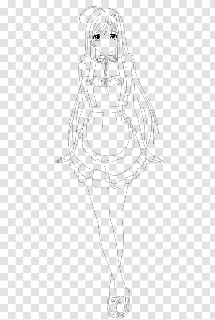 Drawing Line Art Fashion Illustration Sketch - Flower - Maid Transparent PNG