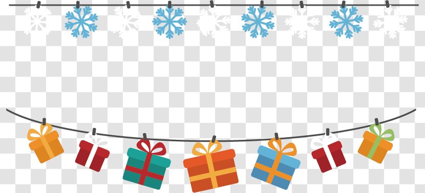 Christmas Gift Banner Clip Art - Tree - Vector Snowflake Box Banners Transparent PNG
