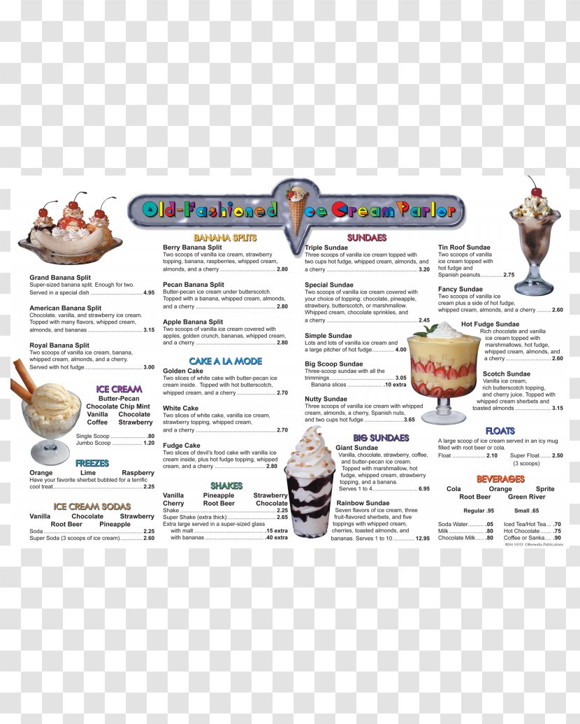 Ice Cream Old Fashioned Frozen Yogurt Menu - Mathematics Transparent PNG