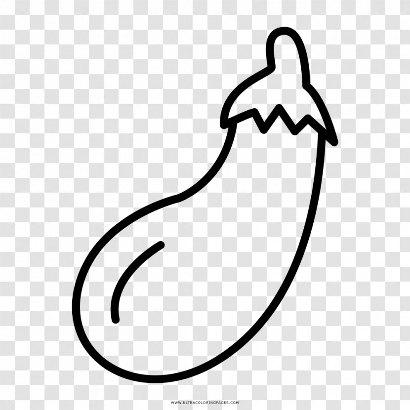 Drawing Coloring Book Eggplant Black And White Clip Art - Neck Transparent PNG
