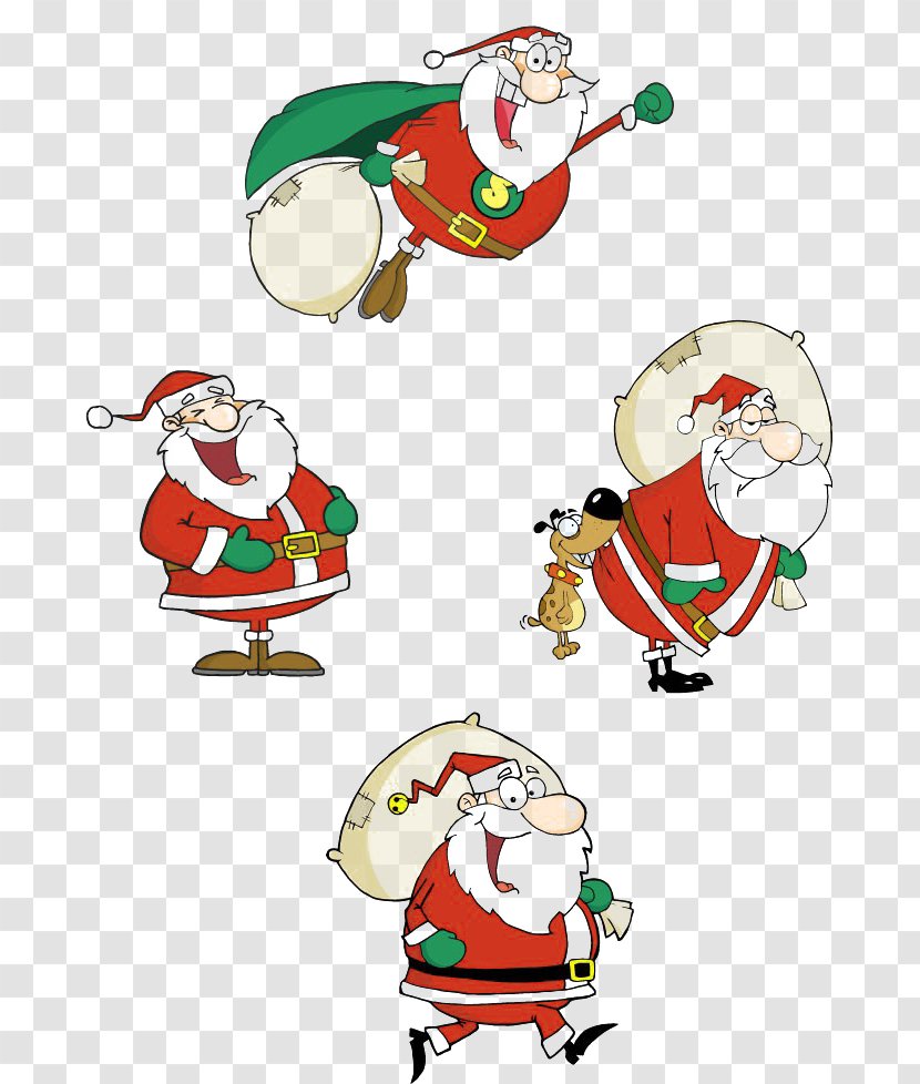 Santa Claus Cuteness - Christmas Ornament - Holding A Gift Bag Clip Buckle Free Transparent PNG