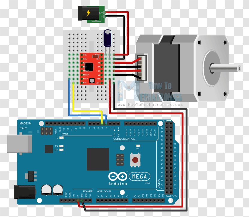 Arduino Fritzing Wiring Diagram Printed Circuit Board - Technology - Stepper Motor Transparent PNG