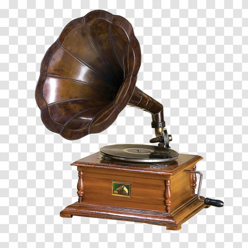 Phonograph Record Wood Metal Columbia Grafonola - Brass Transparent PNG