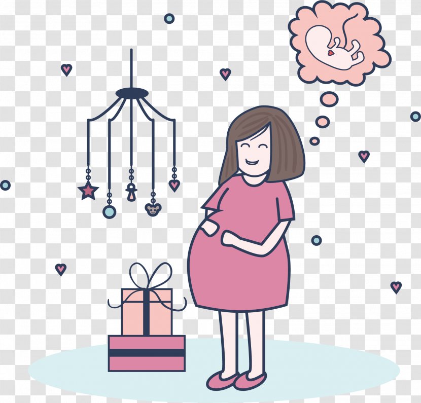 Pregnancy Mother Infant Illustration - Heart - Vector Pregnant Woman Poster Transparent PNG