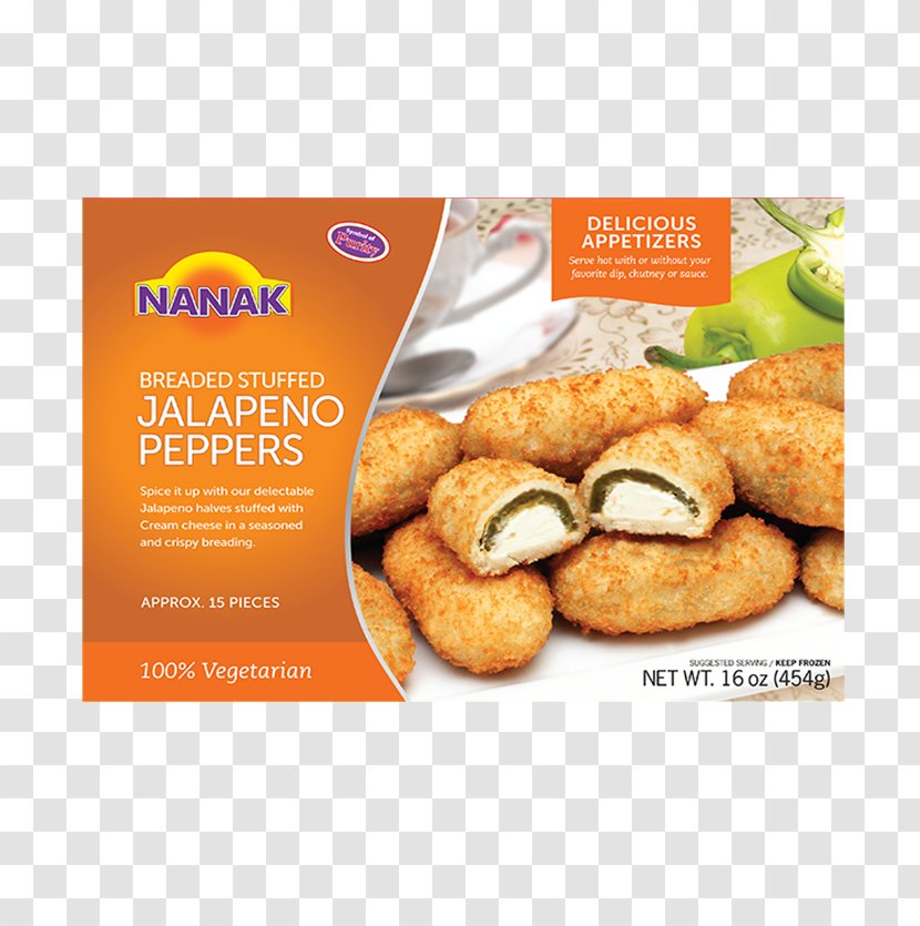 Chicken Nugget Pakora Samosa Jalapeño Kalakand - Jalape%c3%b1o Popper - Cheese Transparent PNG