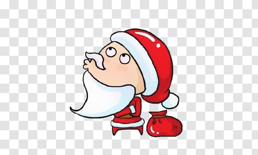 Sticker Santa Claus WeChat Tencent QQ Christmas - Watercolor - Cartoon Santa. Transparent PNG