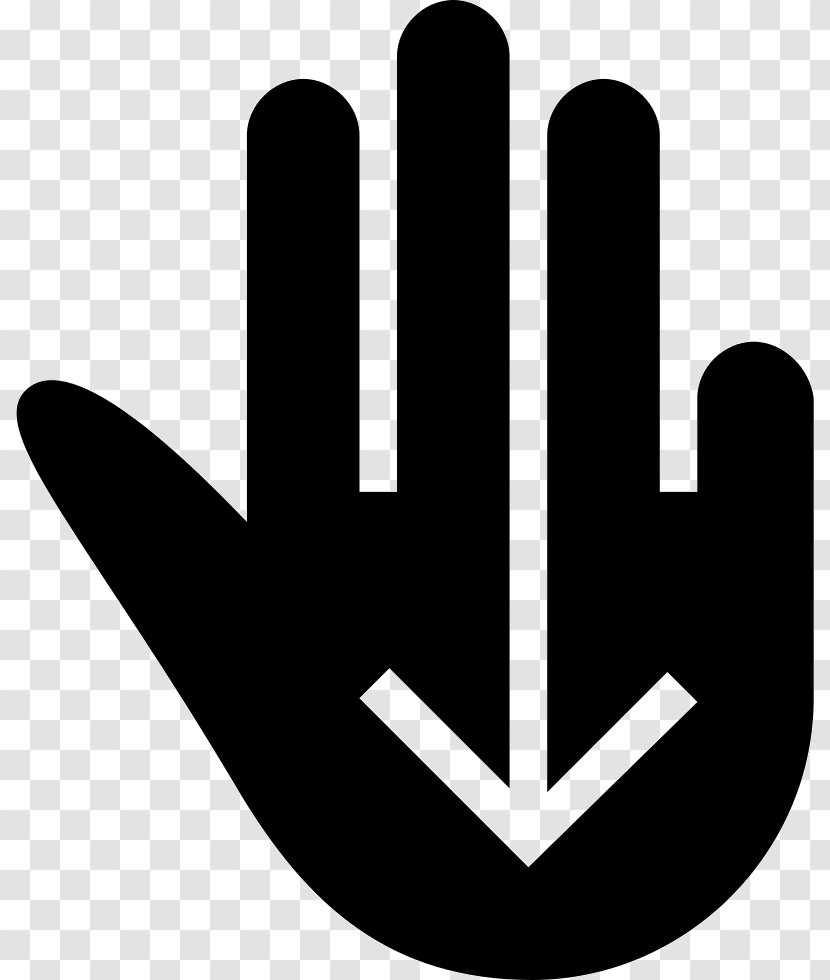 Gesture Finger Symbol - Black And White - Blackhand Transparent PNG