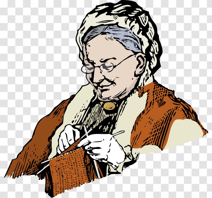 Knitting Grandmother Woman Clip Art - Scalable Vector Graphics Transparent PNG