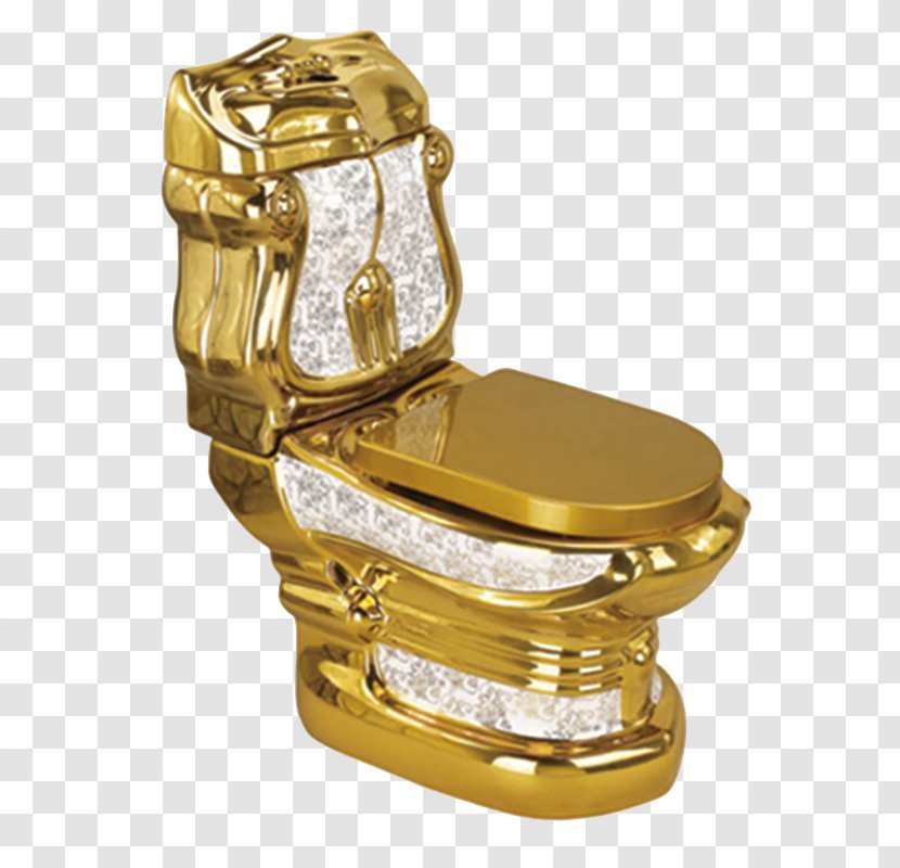 Toilet Seat Gold Plating Bathroom Transparent PNG