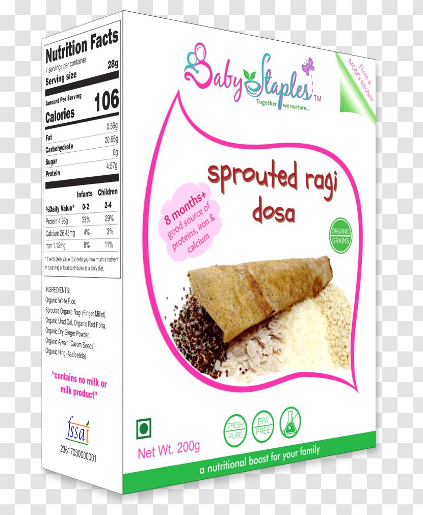 Baby Food Organic Dosa Rice Cereal Indian Cuisine - Health Transparent PNG