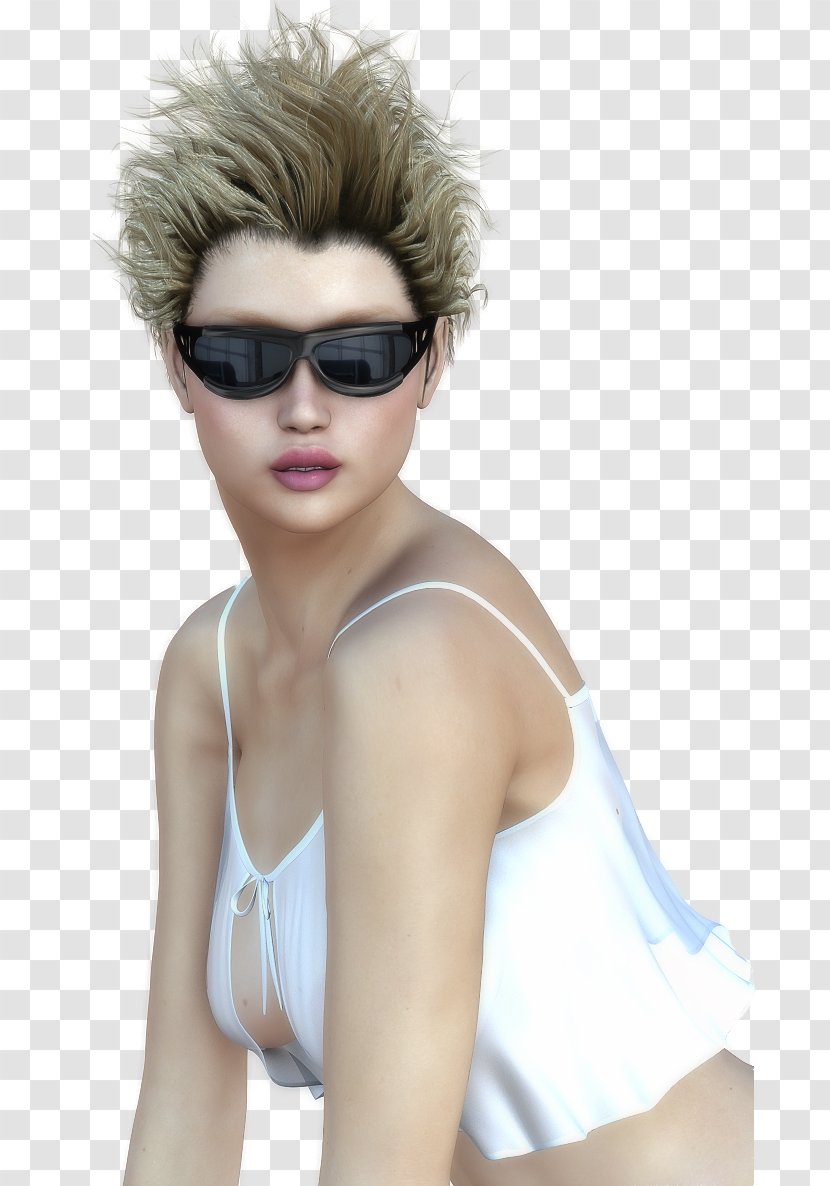 Blond Black Hair Sunglasses Bangs - Neck - Zat'n'ktel Transparent PNG