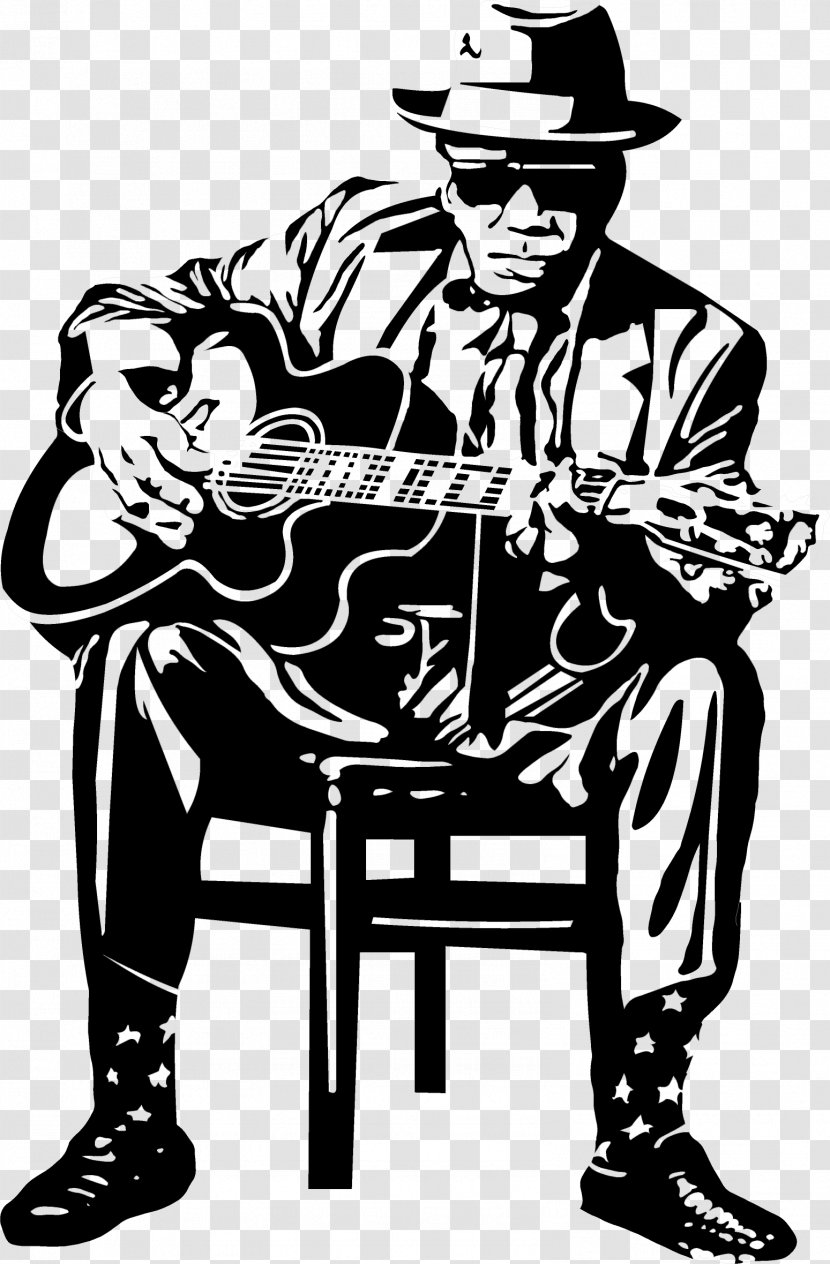 Acoustic Guitar Blues Musician - Watercolor Transparent PNG
