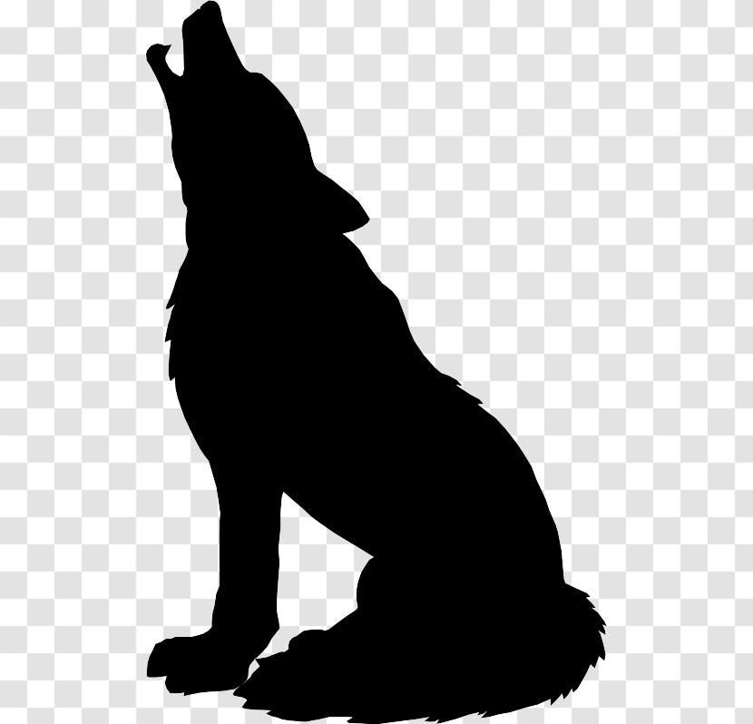 Gray Wolf Silhouette Drawing Clip Art - Monochrome Transparent PNG