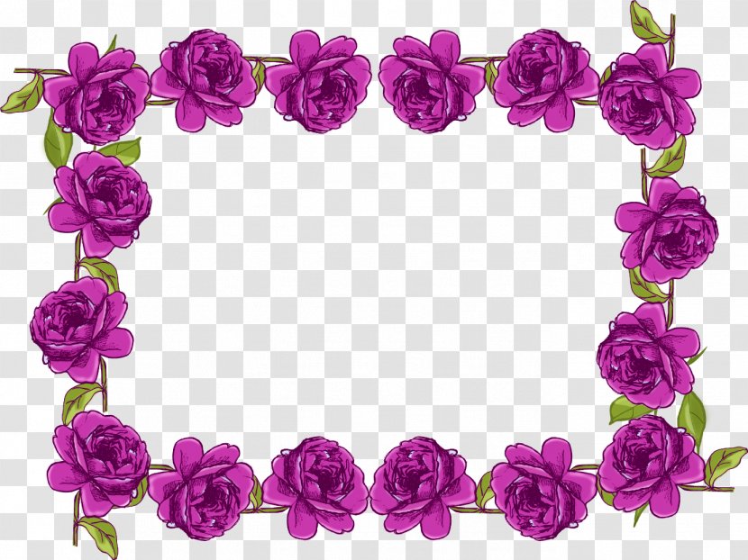 Purple Flower Clip Art - Arranging - Border Frame Transparent Picture Transparent PNG