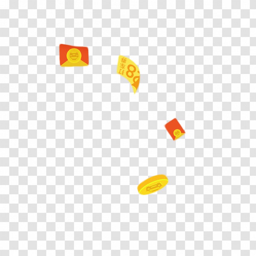 Red Envelope - Yellow - Envelopes Of Money Floating Material Transparent PNG