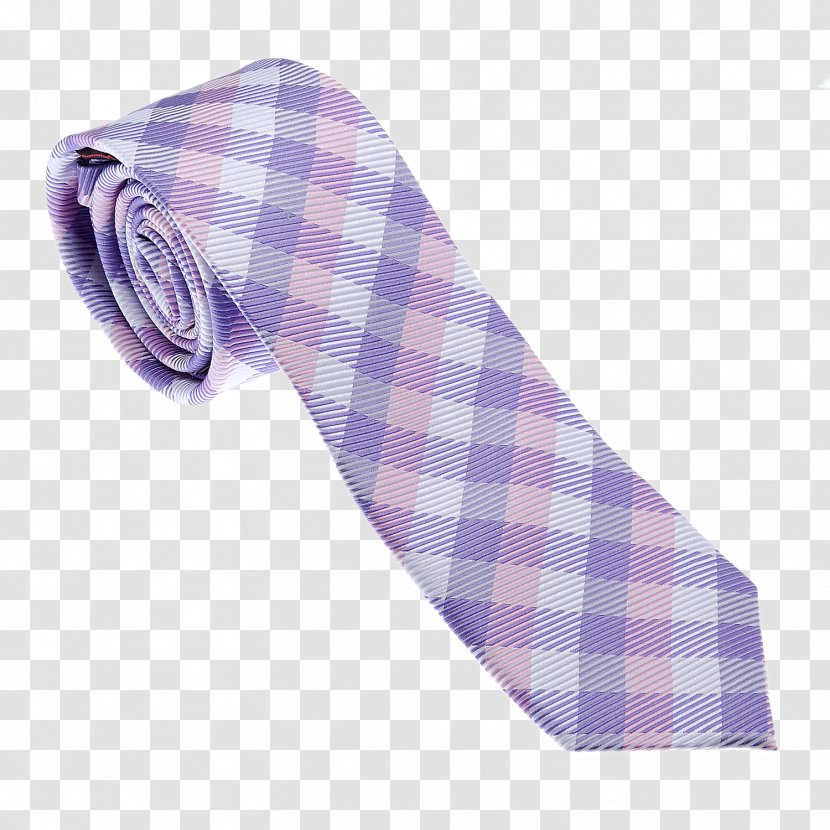 Plaid Necktie - Pink - Violet Transparent PNG