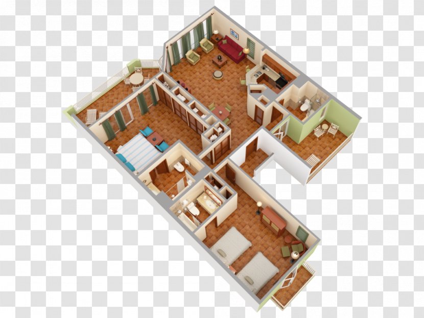 3D Floor Plan House Apartment - Bedroom Transparent PNG