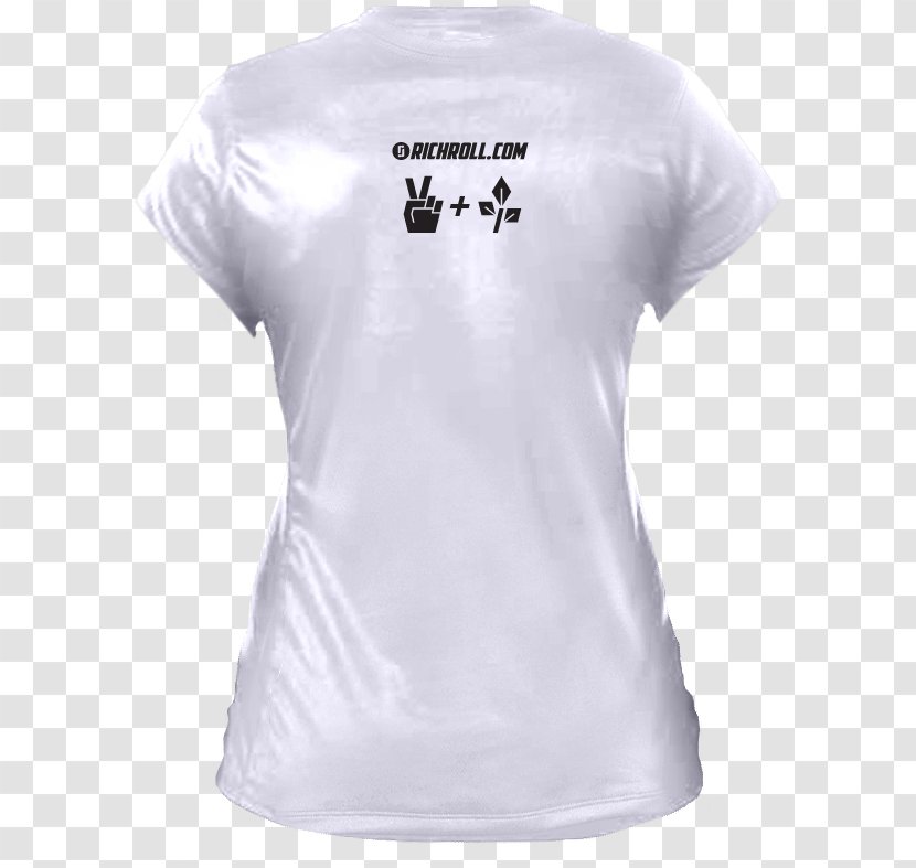 T-shirt Sleeve Neck Font - White - Short Sleeves Transparent PNG
