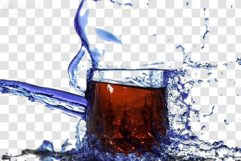 Soft Drink Juice Water Glass - Wine - Blue Transparent PNG