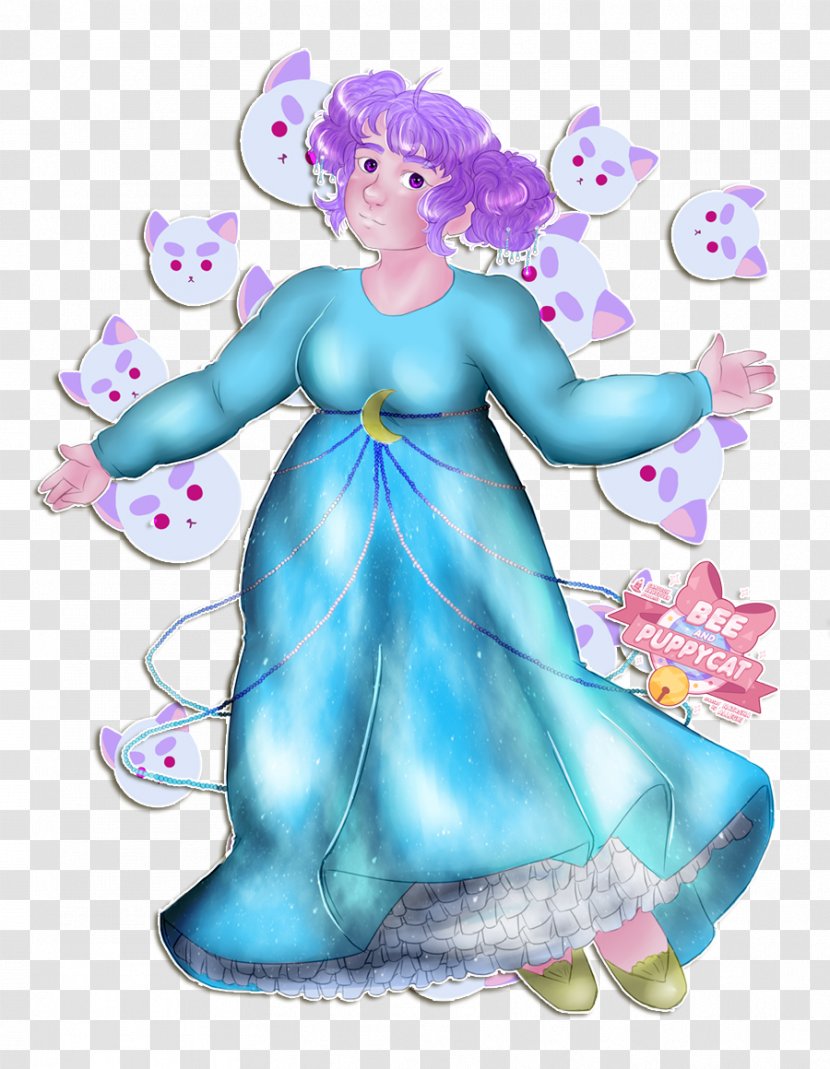Fairy Figurine Flower Clip Art - Bee And Puppycat - Galaxy Cat Transparent PNG