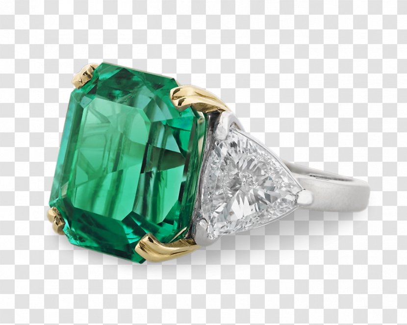 Colombian Emeralds Gemstone Cut Ring - Diamond - Emerald Transparent PNG
