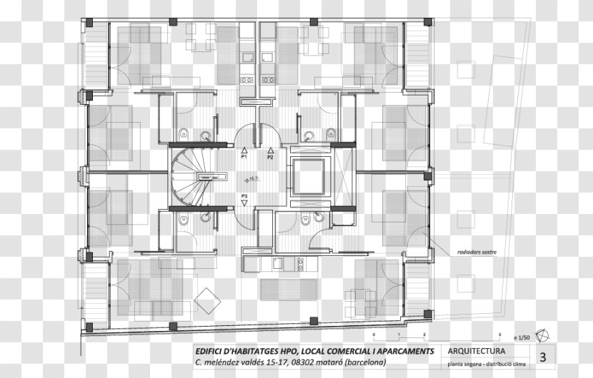 Floor Plan Architecture Furniture Technical Drawing - Facade - Design Transparent PNG
