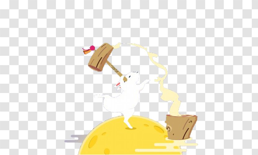 White Rabbit Rice Cake Birthday Tteok Torte - Cute Bunny Playing Transparent PNG