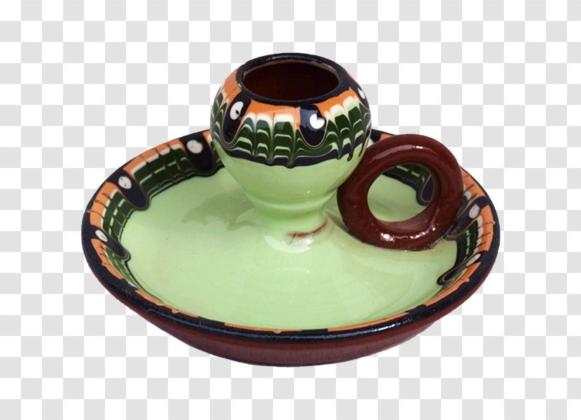 Pottery Ceramic Candlestick Green Tableware - Dishware - Candle Stick Transparent PNG