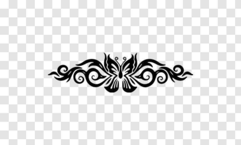 Lower-back Tattoo Body Art Butterfly Ink - Monochrome Transparent PNG