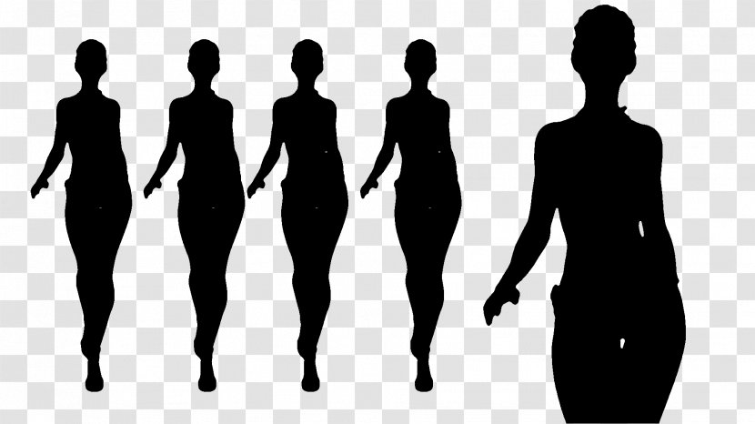 Human Behavior Black & White - Silhouette - M Line Shoulder Transparent PNG