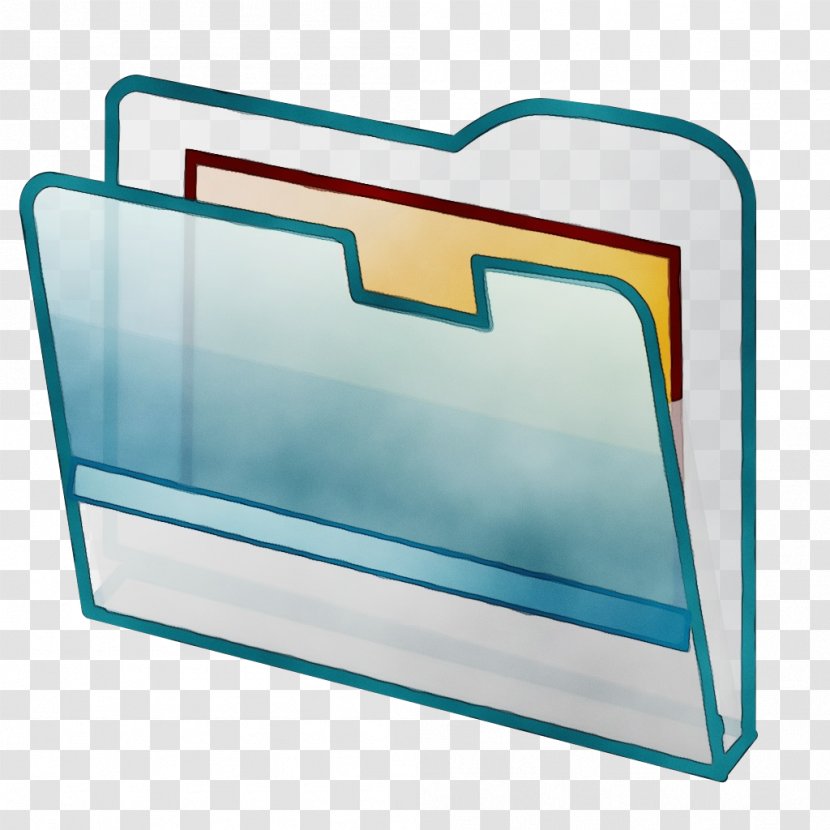 Turquoise Line Folder Clip Art Rectangle - Watercolor Transparent PNG