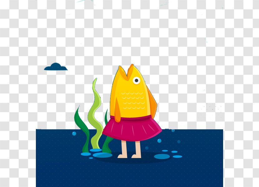 Fishing Flat Design Illustration - Fish Sister Transparent PNG