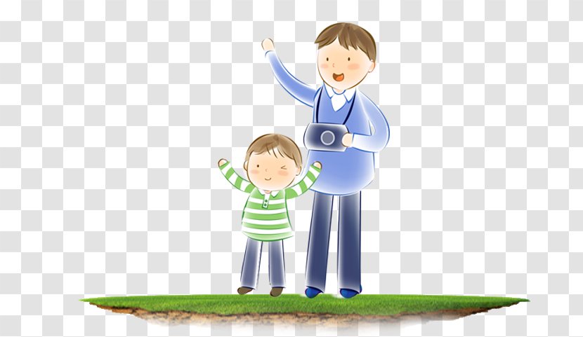 Child Cartoon Parent - Watercolor - Dad Take The Camera With Her Daughter Transparent PNG