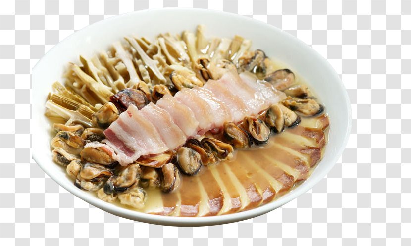 Menma Seafood Mussel Vegetarian Cuisine Bacon - Bamboo Shoots Steamed Mussels Transparent PNG