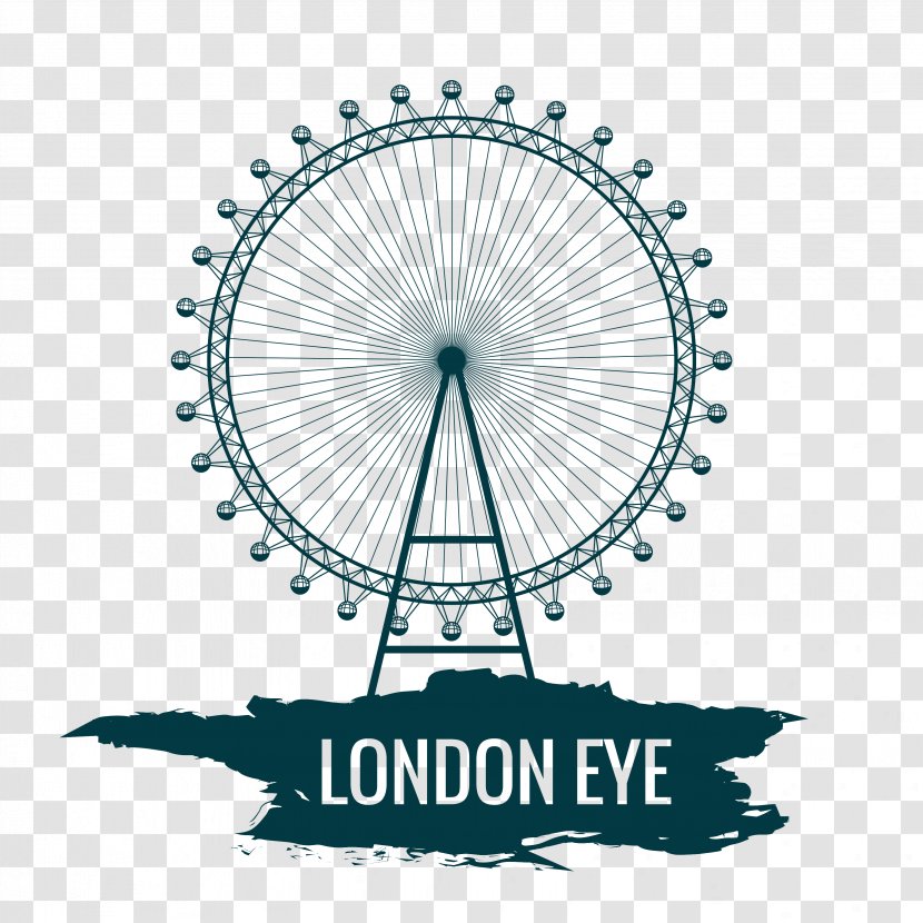 London Eye Cartoon - Creative Landmark Vector Material Transparent PNG