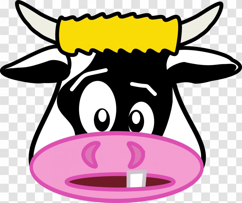 Holstein Friesian Cattle Drawing Cartoon - Snout - Cute Cow Transparent PNG