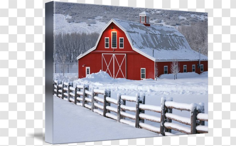 Barn Farm Printing Canvas Ranch - Winter Transparent PNG