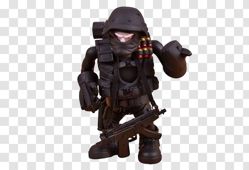 Cartoon Animation - Armed Soldier Black Pattern Transparent PNG
