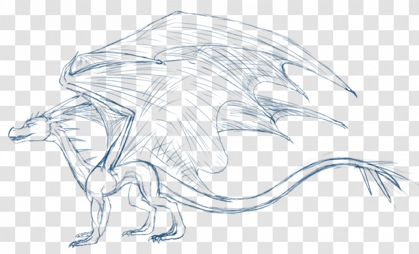 The Dragon Drawing Sketch - Mythical Creature Transparent PNG