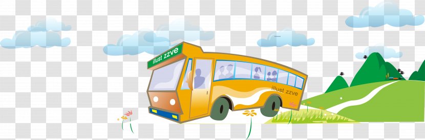 School Bus Car Public Transport - Fukei - Vector Transparent PNG
