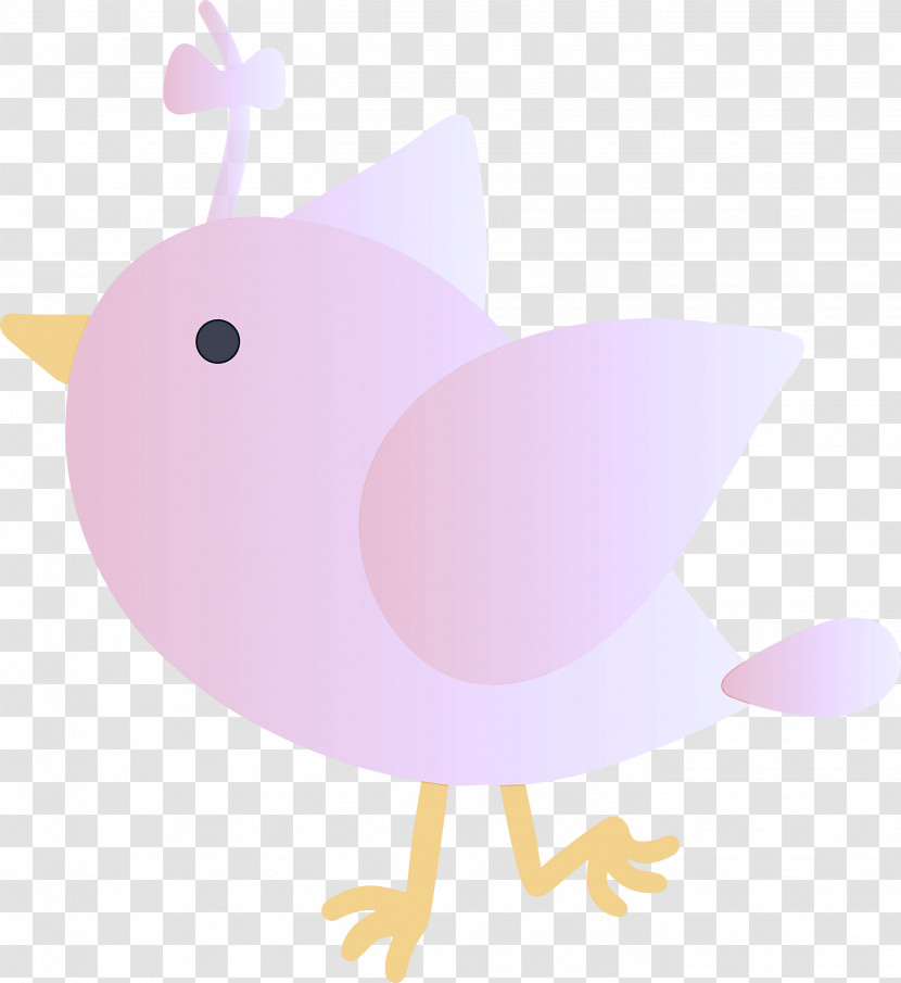 Pink Cartoon Perching Bird Bird Transparent PNG