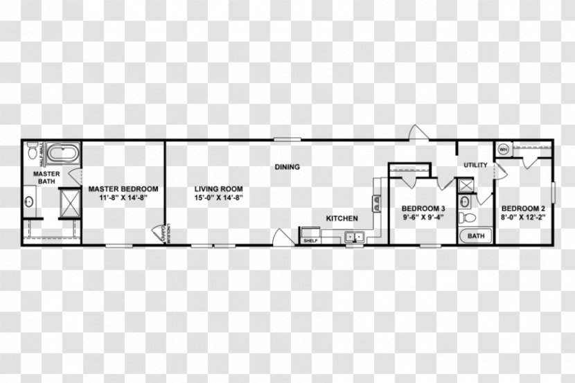 Floor Plan Home Bedroom Bathroom - Silhouette Transparent PNG