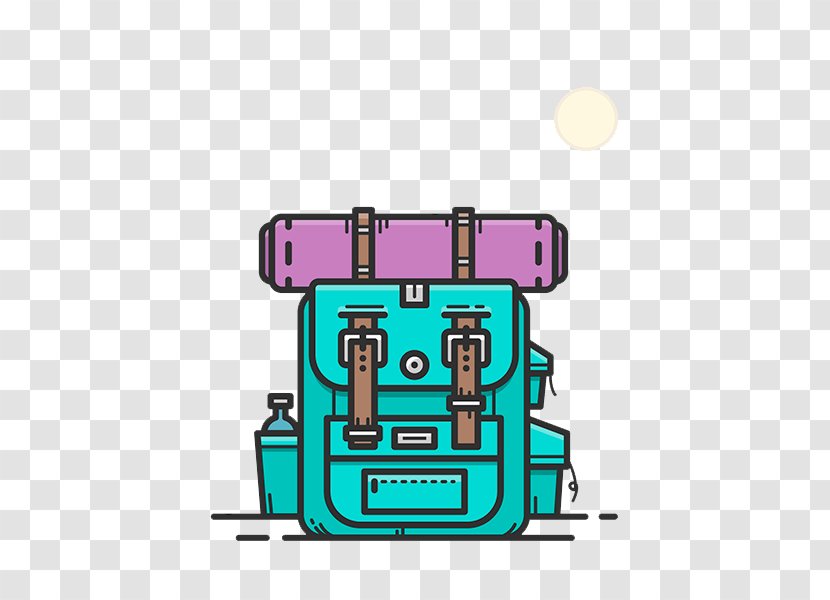 Backpack Cartoon Illustration - Purple Transparent PNG