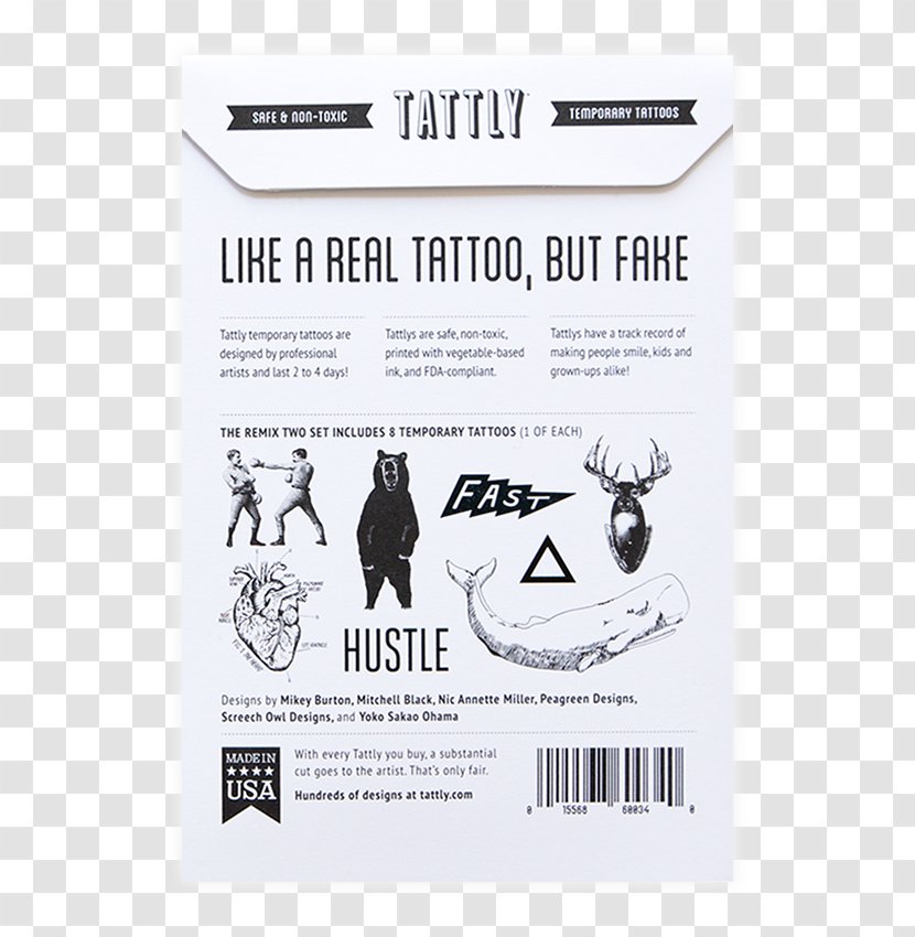 Tattly Tattoo Paper Remix Exit9 Gift Emporium NYC - Boardwalks Sonny Alven Transparent PNG