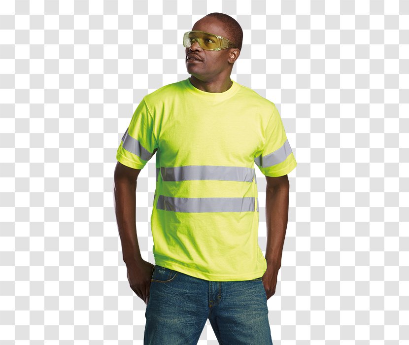 T-shirt Sleeve High-visibility Clothing Workwear - Top Transparent PNG