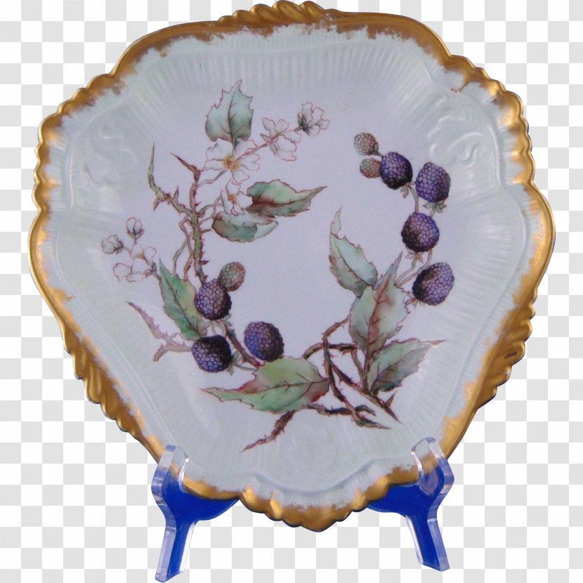 Plate Platter Porcelain Saucer Tableware - Purple - Hand Painted Hydrangea Transparent PNG