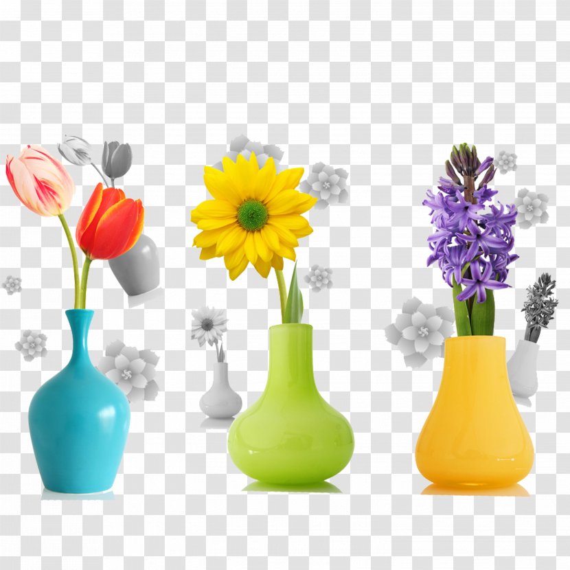 Painting Vase Bottle - Flower Transparent PNG