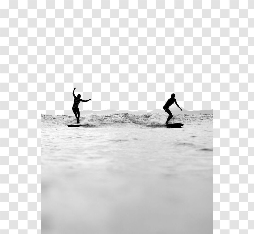 Surfing Surfboard Surf Culture Wave Extreme Sport - Monochrome Photography - Two Surging Waves Transparent PNG