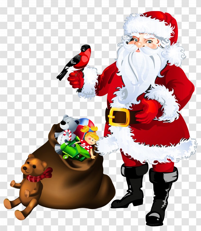 Santa Claus Christmas Ornament Clip Art - Fictional Character - Transparent With Toys Clipart Transparent PNG